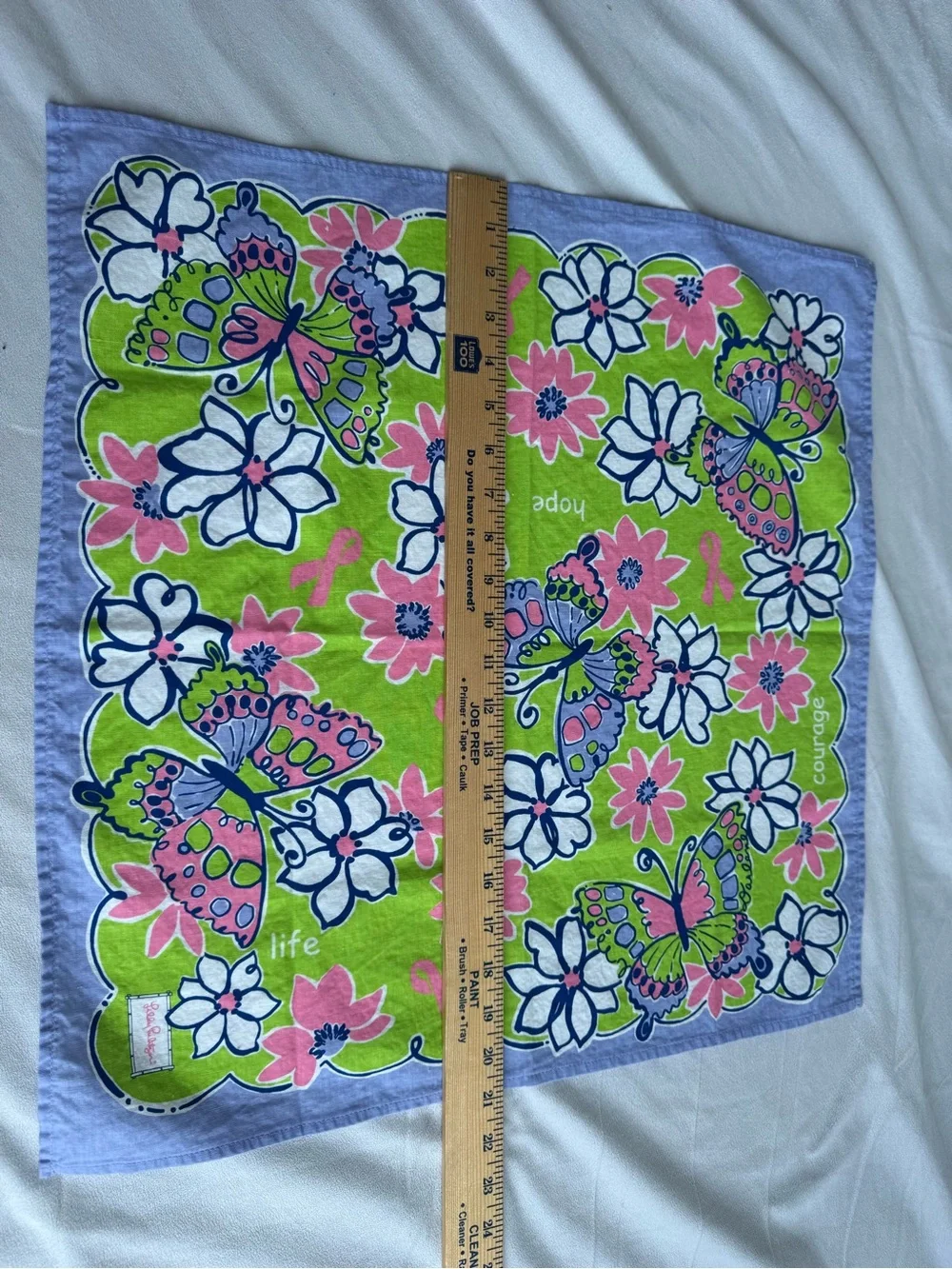 Lilly Pulitzer Breast‎ Cancer Awareness bandana handkerchief vibrant Palm Beach